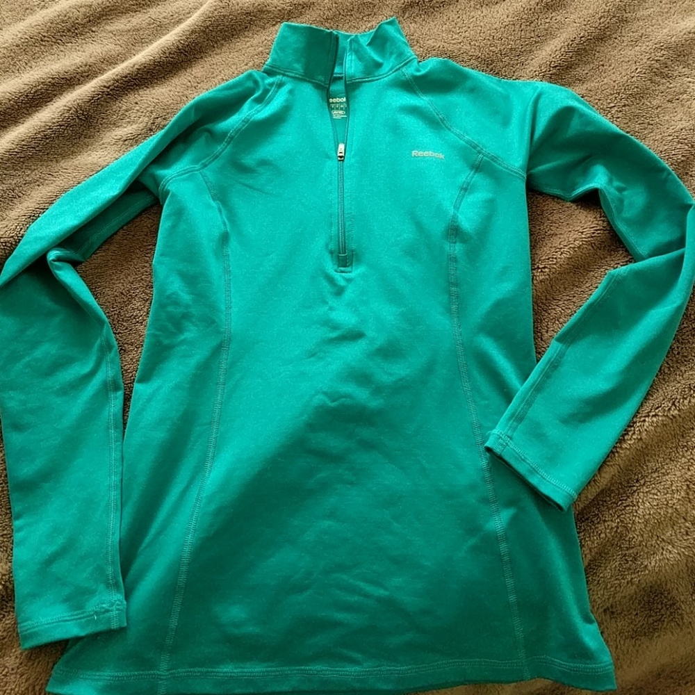 Reebok aqua half zip pullover Small